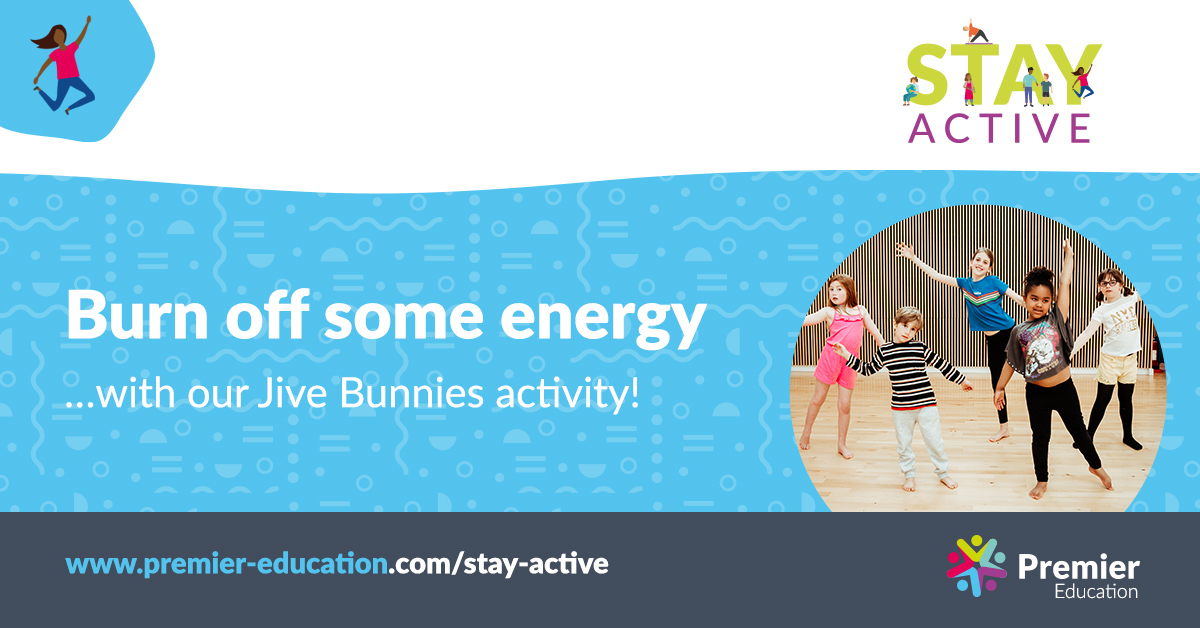 PremEducationUK's tweet photo. Have you had a go at our 'Jive Bunnies' activity yet? If not, log in to our free resources to get the worksheet. Burn off some energy dancing around your living room! 

Download today at https://t.co/fRpHYTy6PV from the 'physical' resources listings.

#stayactive https://t.co/u39nOhW1wf