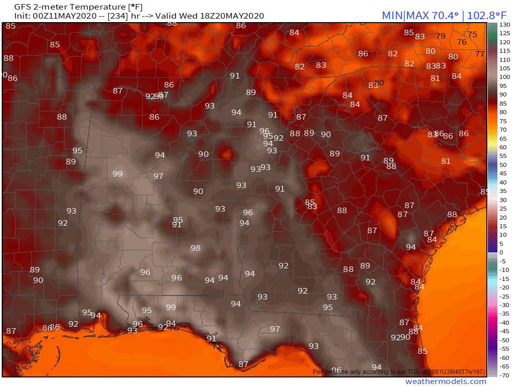 justinkieferwx's tweet image. ummm WHAT THE HECK? ...This is the GFS for 10 days out next Wednesday...lala land of model reliability... but if this verifies! #blowtorch #scorcher