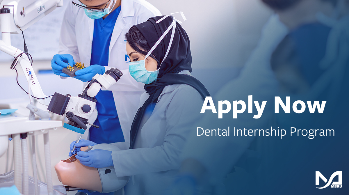 MBRUniversity's tweet photo. We're looking for 2019/20 dental graduates to intern at Dubai’s largest dental hospital. The application to our Dental Internship program, the 1st of its kind in #Dubai is now open. Last day to submit your application is on May 21, 2020.
Link to apply: https://t.co/FOB8Xo0dtA https://t.co/tp0vV9fr5c