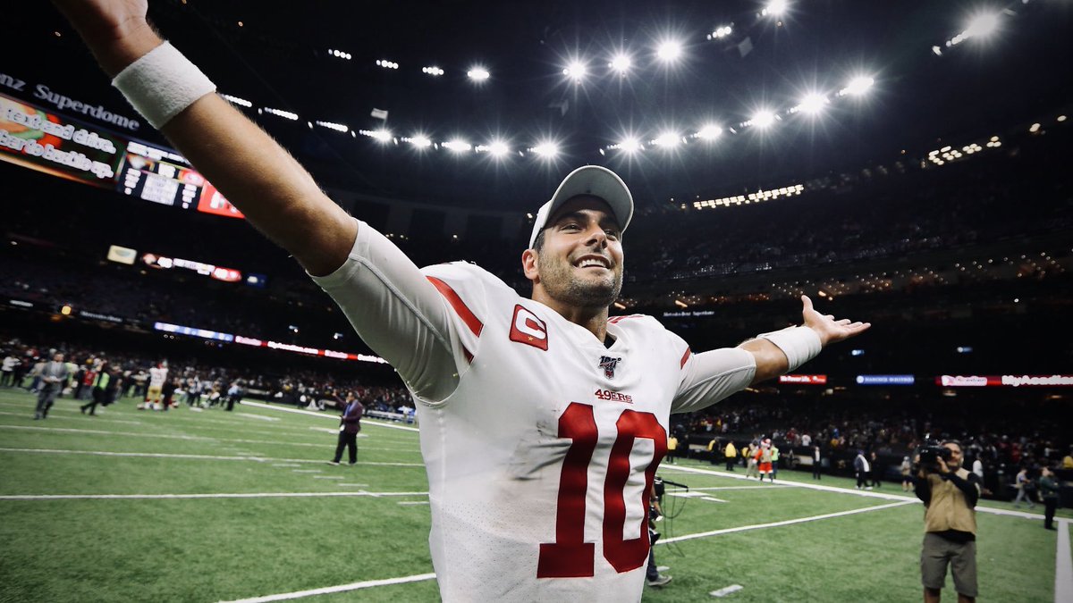 limajuliettango's tweet photo. There are 15 games in Drew Brees’ NFL career where he scored 5+ TDs.

He won every single one of those games, until...

James Richard Garoppolo

#SFvsNO #JimmyG #49ers https://t.co/hDQZOCctt8