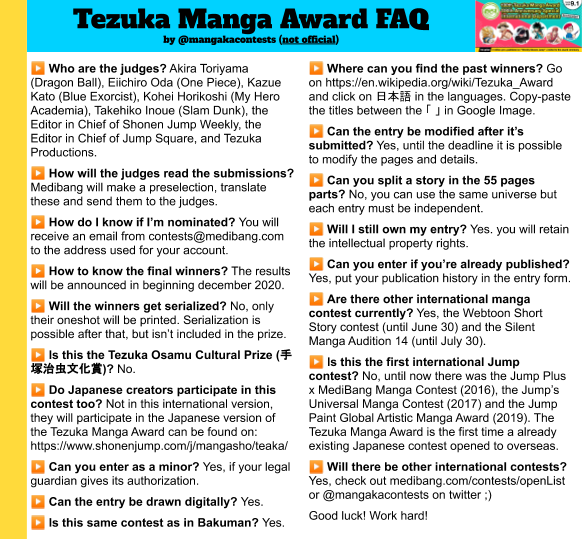 manga creation contests list (@Mangakacontests) / Posts / X