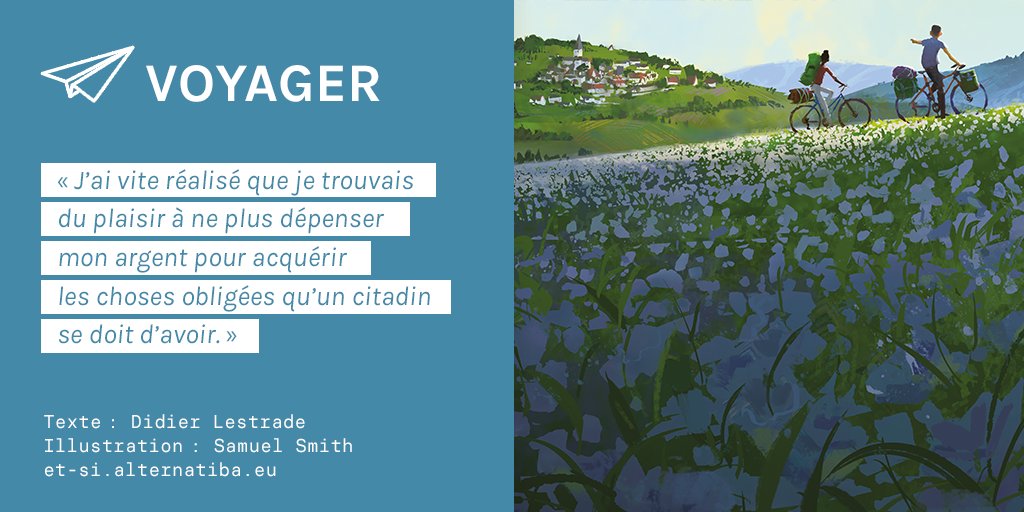 Alternatiba_'s tweet photo. #EtSi - VOYAGER | ⛵️ Confiné-es, nous avons été nombreux·ses de rêver de prendre le large.
Et si on réinventait la manière de concevoir le voyage ? Didier Lestrade @minorites nous y invite 👉 https://t.co/QGYbDTQLYp

#PourLeJourdAprès #StayGrounded 

🖼️ @samuelsmith_art https://t.co/JSao5pRejM