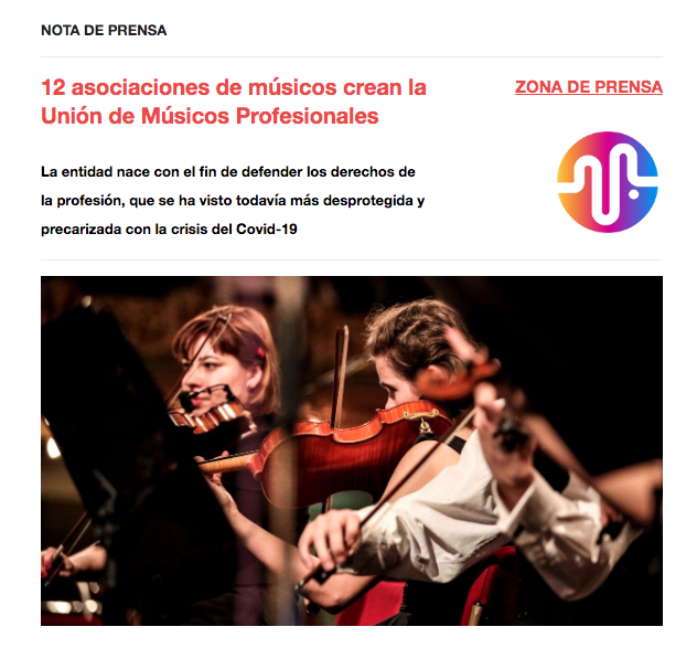 "12 asociaciones de músicos crean la Unión de Músicos Profesionales"
⬇Ver más⬇
bit.ly/NOTADEPRENSA