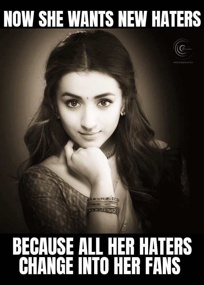 superstar3sha's tweet photo. MEME OF THE DAY :🔥🔥🔥
Thalaivii #southqueen 😍 @trishtrashers 😍 #ladysuperstar 👑 #trisha 🤩 #TrishaKrishnan 🥰 https://t.co/Pl3atOdkBe