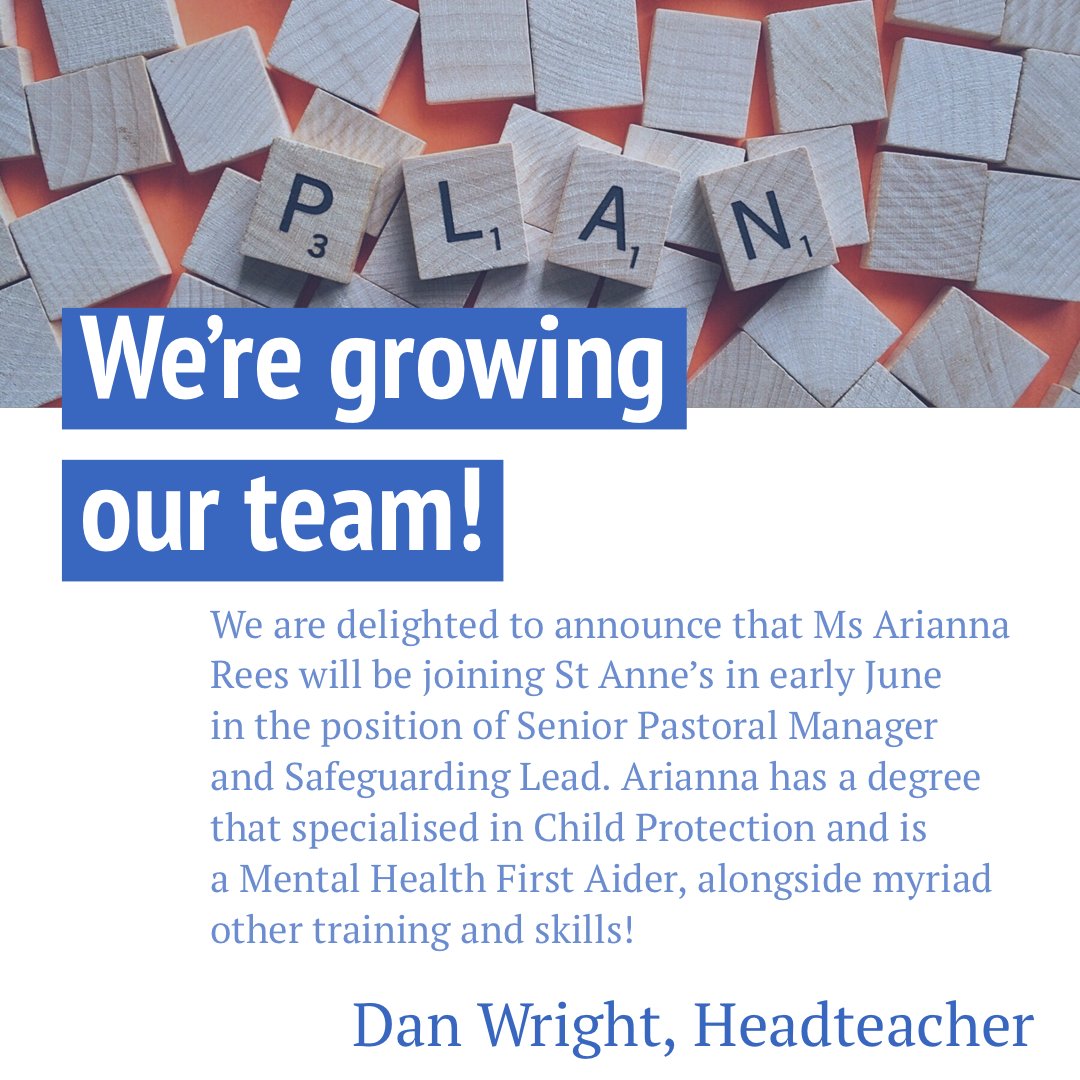 StAnnesRCVA's tweet photo. An update for you as we expand our team for our students! #stanneprayforus https://t.co/07Hw5cECuR
