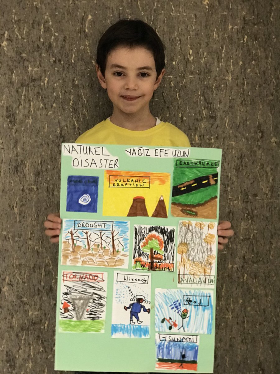 NATURAL DISASTERS !!!!
2. sınıf İngilizce derslerimizde doğal felaketler ile ilgili konuştuk, keşfettik, gerekli tedbirleri öğrendik. Doğal afetlerin olabileceğini ve ne tarz önlemler alınacağını daha iyi biliyoruz. Sizlere de hazırladığımız posterlerle hatırlatmak istedik.
