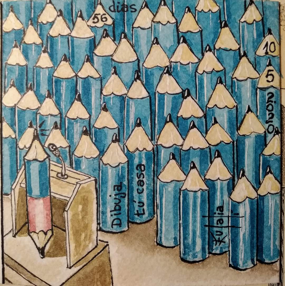 BibliotecasMlg's tweet photo. El dibujo elegido hoy para el #Concurso "Cuaderno de la Cuarentena. #Cuarentinta y ficción" es de Eulalia Ponce. Animaros a escribir un #microrrelato, #aforismo o #poema para compartir en https://t.co/PMvAAsGfzD
#QuédateEnCasa #MálagaLeeEnCasa #BibliotecasMálaga #DibujaTuCasa https://t.co/AYrwKjXYEo