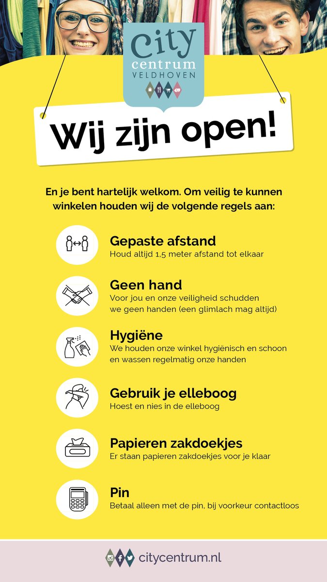 Een nieuwe week en wij staan weer met veel plezier voor je klaar! 😃 Als Citycentrum volgen we uiteraard de richtlijnen en adviezen van het RIVM, de veiligheidsregio en de gemeente.