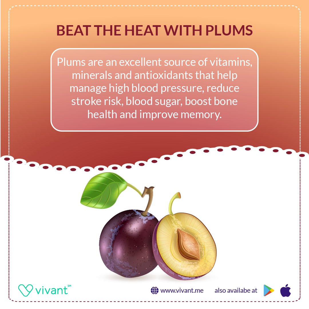 Don't forget to include Plums in your diet this summer.

#summertime #plums #StayHealthy #vivant