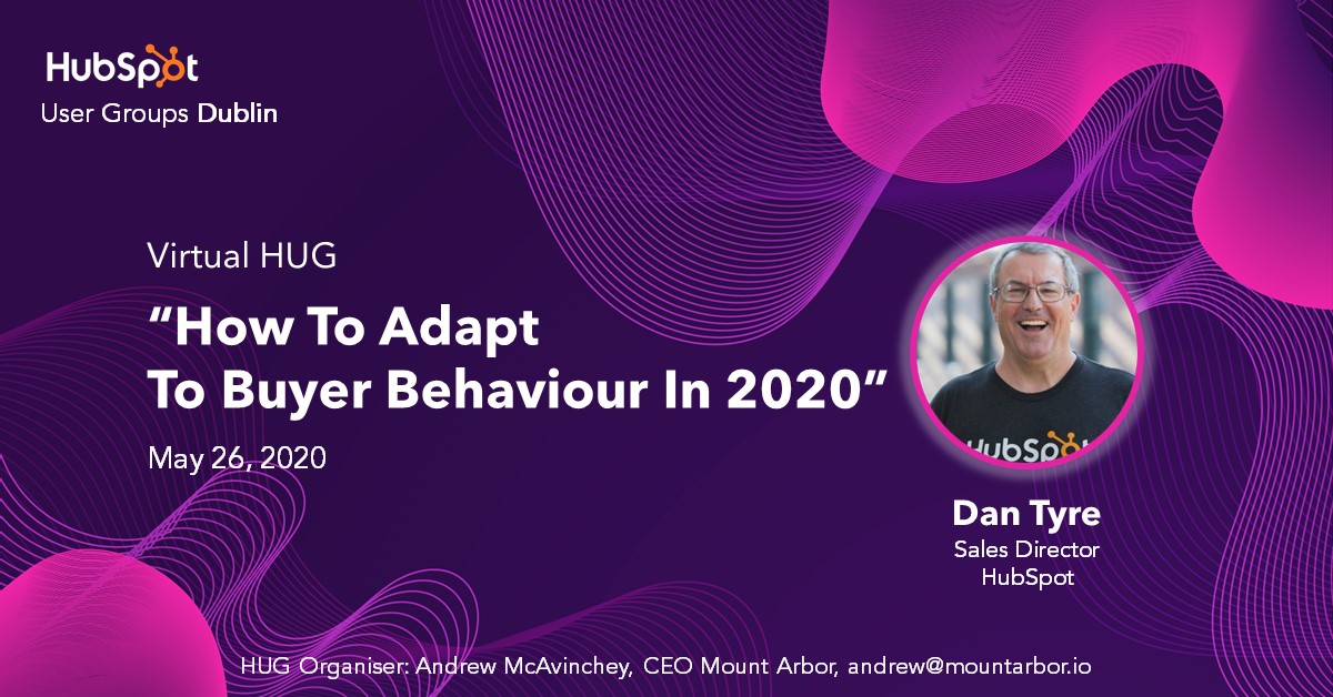 The Dublin #HUG is back for the 2nd VIRTUAL gathering of #Inbound enthusiasts!🤲

Join us to hear from our very special guest <a href="/dantyre/">Dan Tyre</a>, Director of <a href="/HubSpot/">HubSpot</a> and one of the original few that grew HubSpot to an 8 Billion Dollar company!🚀

Register NOW!👇
dublinhugmay2020.splashthat.com
