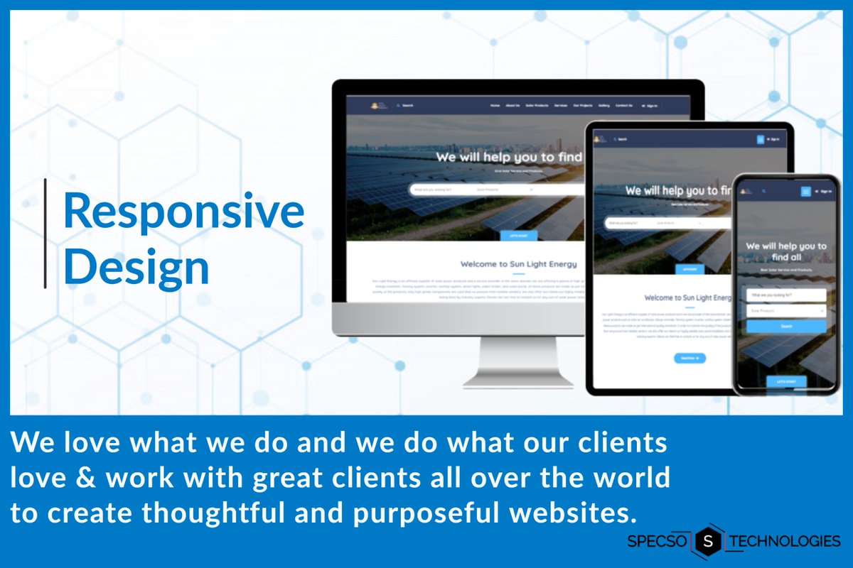 SpecsoTechnolo2's tweet photo. A successful website does three things:
It attracts the right kinds of visitors.
Guides them to the main services or product you offer.
Collect Contact details for future ongoing relation.
We will create a best responsives, highly qualitative,  and cost-effective website for you. https://t.co/OgKCilA0iy