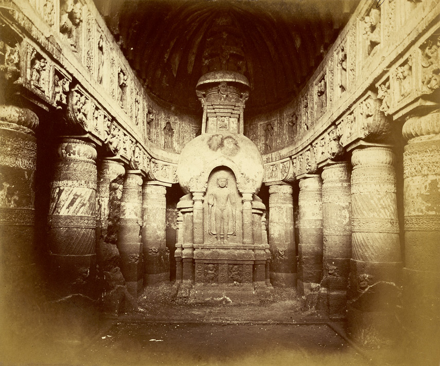 While our buildings are closed, remember that a selection of photographs from the Archaeological Survey of India collections can be viewed online #BLisOpen #IndianArchitecture

Photo 1000/5(495): Interior of the Buddhist chaitya hall, Cave XIX at #Ajanta

bl.uk/onlinegallery/…