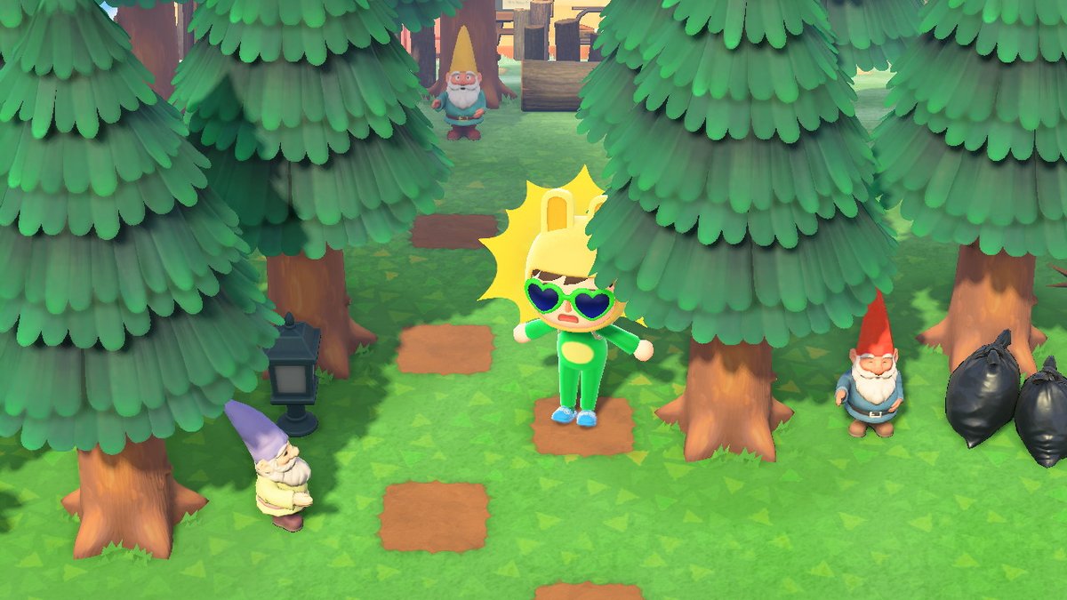 KyonCrossing's tweet photo. Gnomes are taking over my forest #AnimalCrossing #ACNH #NintendoSwitch https://t.co/lm9mj4rdDF