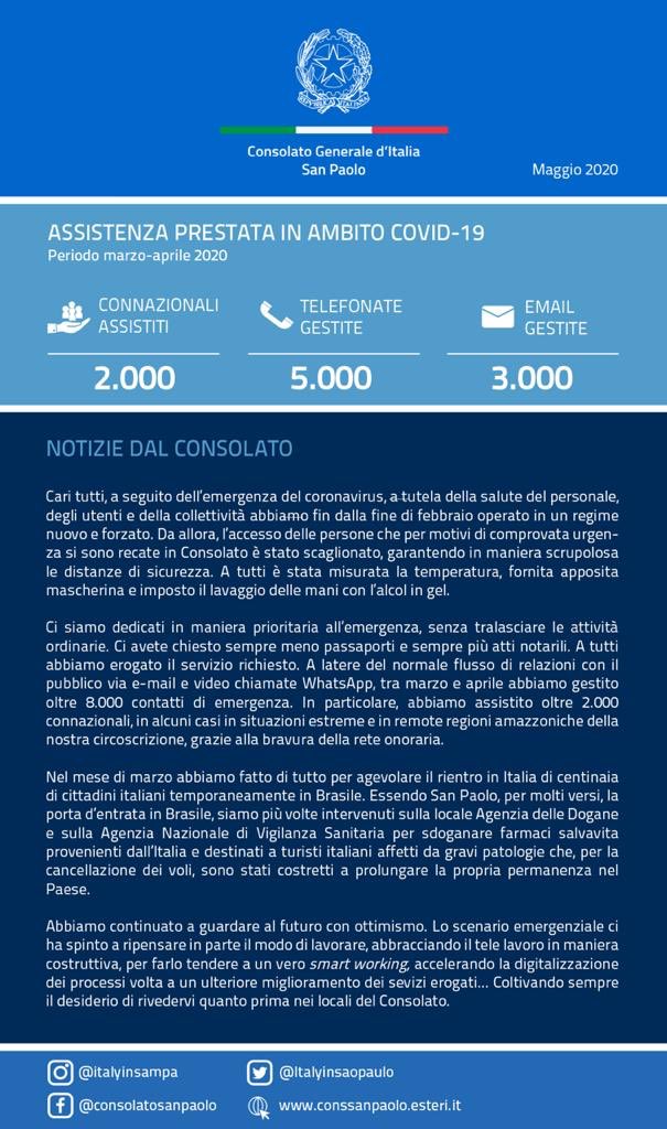 larosa_filippo's tweet photo. Numeri e attività di @ItalyinSaoPaulo ai tempi del virus #COVIDー19 #coronavirus https://t.co/XWDmfJdmFM