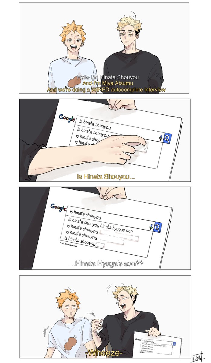Hinata Shouyou &amp; Miya Atsumu Answer the Web's Most Searched Questions | WIRED

?inspired by those hq actor memes but also can't decide if they are themselves or actors hhhhhhhH 