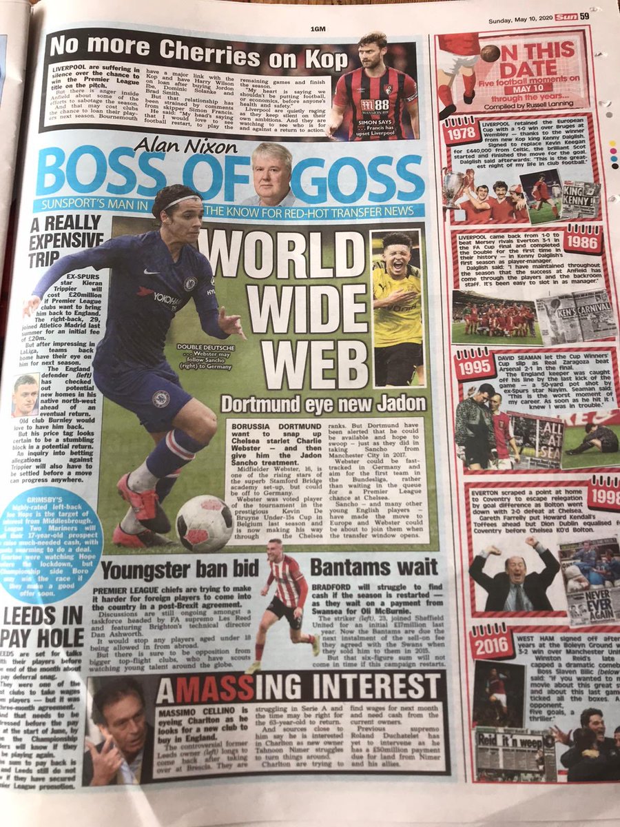 Pezzaz Street Soccer graduate, Charlie Webster, all over the tabloids this weekend! We’re all very proud of how his journey is continuing to develop #hesoneofourown #pezzaz #ChelseaFC #Dortmund #Bundesliga #sancho #premierleague <a href="/TheSunFootball/">The Sun Football ⚽</a>