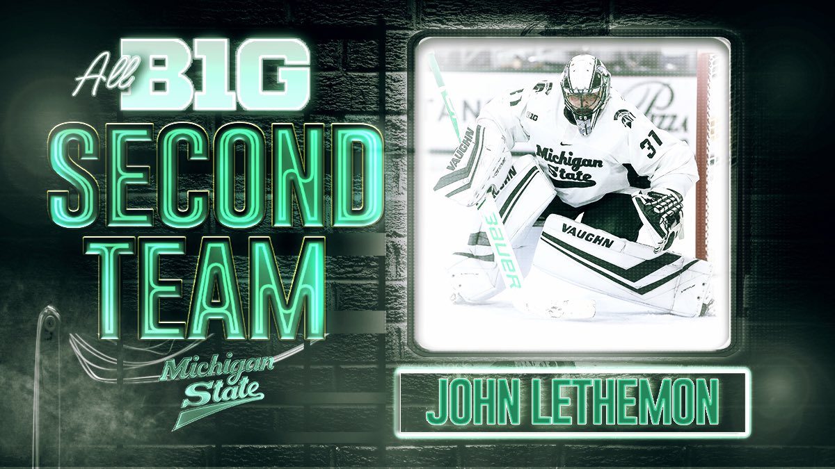 MSU_Hockey's tweet photo. John Lethemon ranked sixth in the nation with the third-best single season save percentage in program history at .935. https://t.co/49do6jHCCS