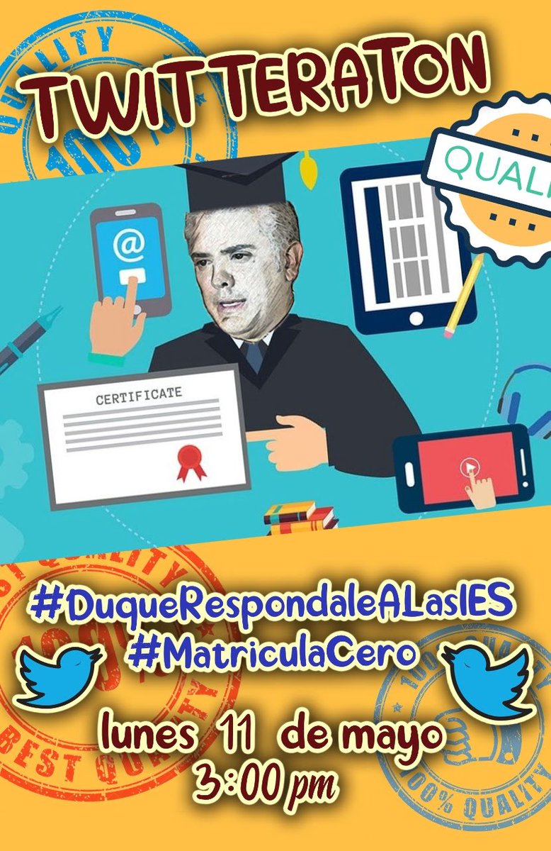 FeuHuila's tweet photo. #Neiva || #Huila
#Usco || #FelizLunes 
Los invitamos a participar de la twitteraton #DuqueRespondaleALasIes frente a las demandas del movimiento estudiantil sobre #MatriculaCero entre muchas otras. 

Es hoy a las 3pm!!!! https://t.co/dJxxhBrH26