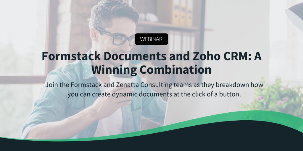 Formstack's tweet image. Our #webinar with @zenattaconsult is tomorrow morning! Register now to learn what makes #FormstackDocuments and @zohocrm a winning combination 🏆
🗓: Tomorrow, May 12
🕘: 9 a.m. ET
🗣: #FormstackPartners
💻: bit.ly/2LlTQZn