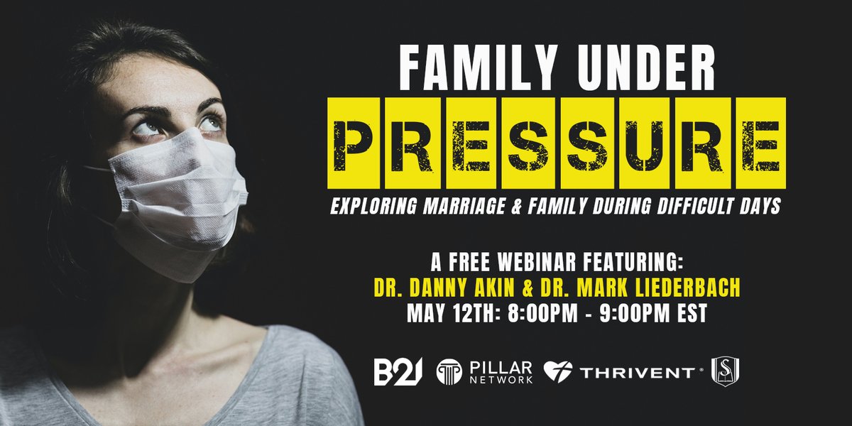 baptist21's tweet photo. Join us TOMORROW for a FREE webinar featuring @DannyAkin  &amp; @MarkLiederbach from @SEBTS to discuss Marriage &amp; Family during #COVID19. Great option for couples &amp; church members. REGISTER TODAY at: https://t.co/o70nIubmHs #SBC2020 https://t.co/Bzcm8VVqNo