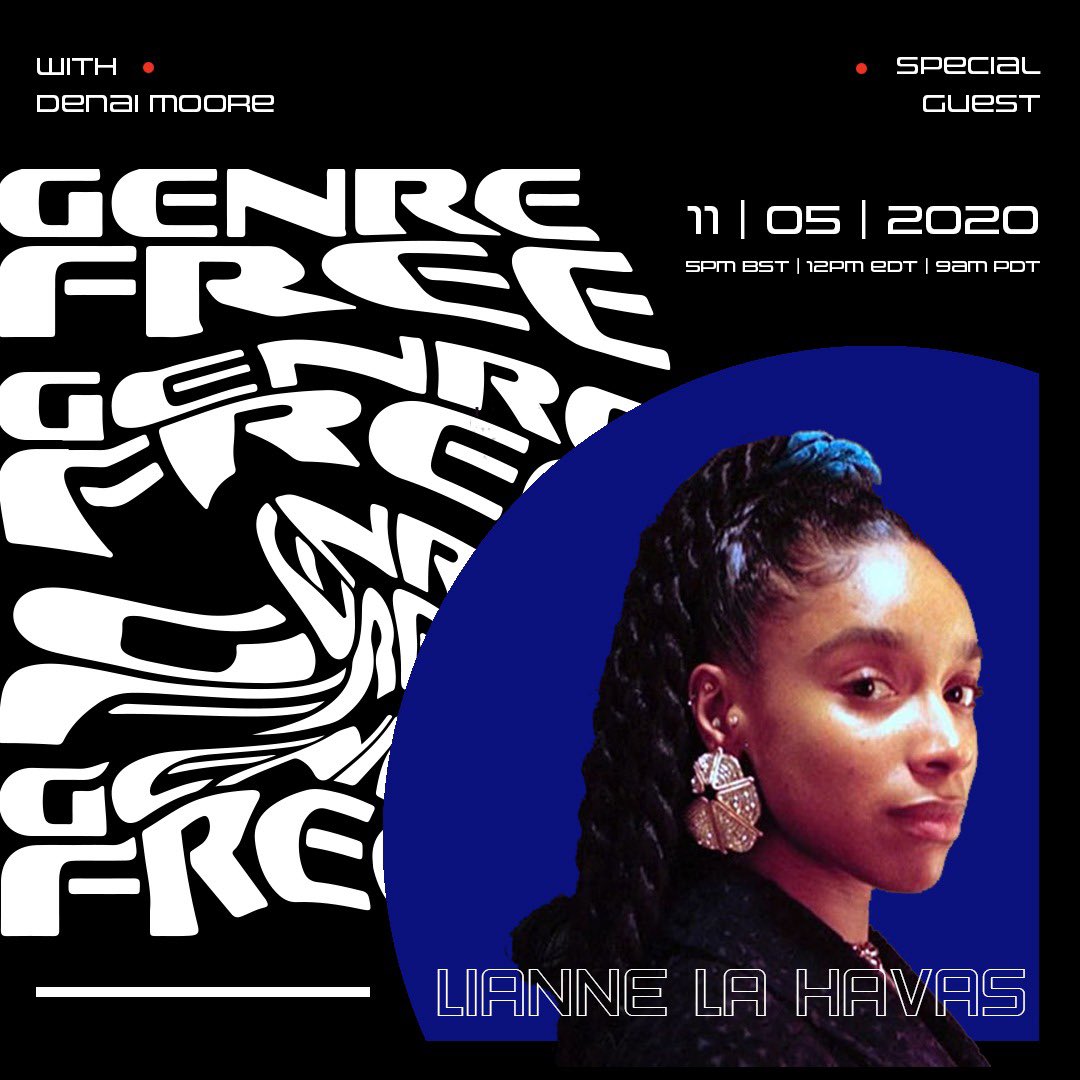 cozydotglobal's tweet photo. In 15 minutes catch @DenaiMoore in conversation with @liannelahavas for episode 1 of #genrefree 

https://t.co/KP9BpVk4ln 💥💥 https://t.co/rsz58cHF8o