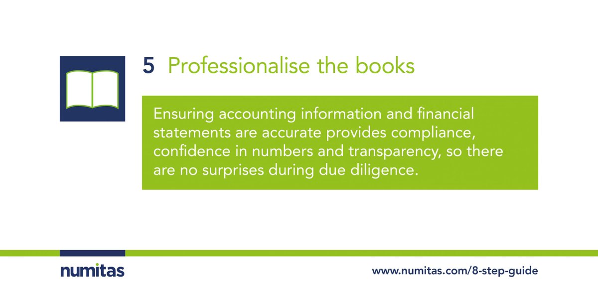 NumitasCFOclub's tweet image. In my experience, optimising your business in preparation to sell it is a key factor in the success of the sale. STEP 5 in our 8 Step Guide looks at 'Professionalising the Books' numitas.com/8-step-guide/#… #ExitPrep #8Steps #BetterBusiness (...Trevor)