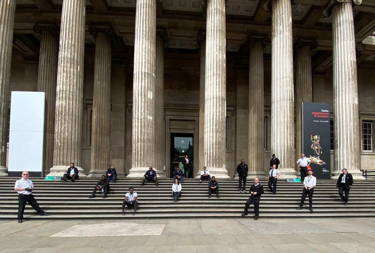 britishmuseum's tweet photo. We’re saying a huge thank you to all our teams that have been looking after the Museum and the collection while we’ve been closed.

Here are some of our brilliant Security team who have been working on-site to keep everything safe 🙌 #HeroesMW https://t.co/H6YC80kUgh