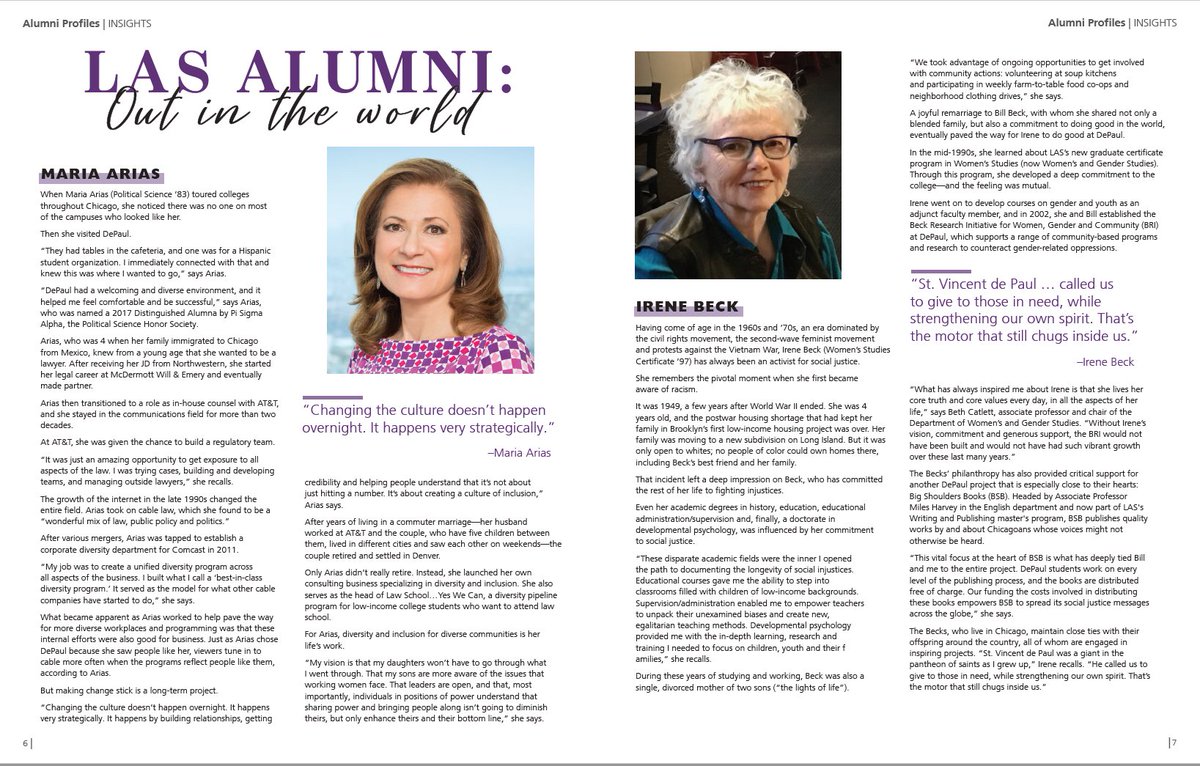 Honored to be featured in the spring issue of 'Insights' from my alma mater, DePaul University.

#diversityinclusion #depaul #alumni #womenwholead #D&amp;I #inclusionmatters #diversityispower #womensleadership #womenentrepreneurship #diversityofthought #inclusiveculture #womeninbiz