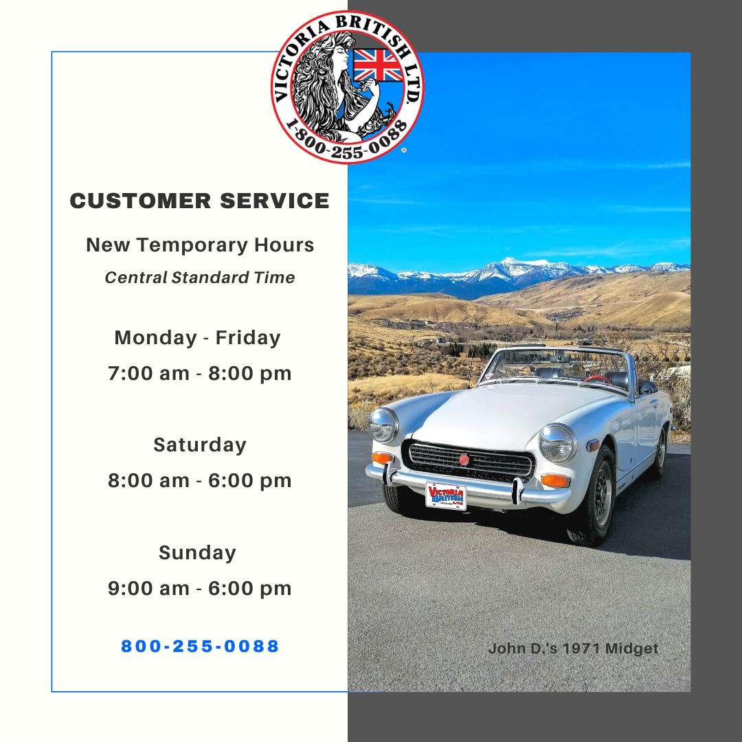 Customer Service is now open on the weekends again! Effective today, new Customer Service Temporary Hours. 

victoriabritish.com