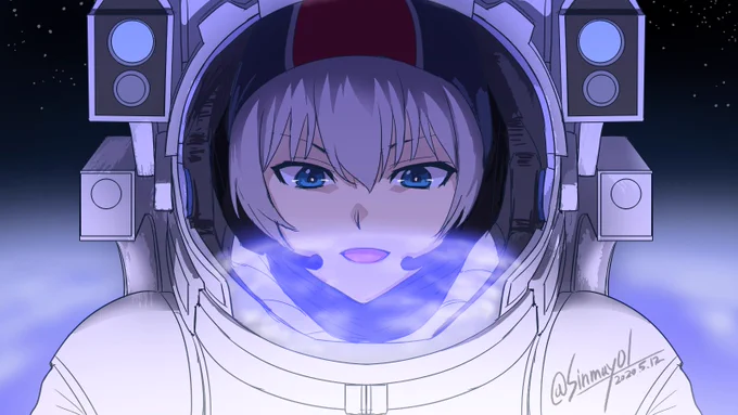 鱸さんのエアスケブリクエストでEMU宇宙服を着た逸見エリカ! 