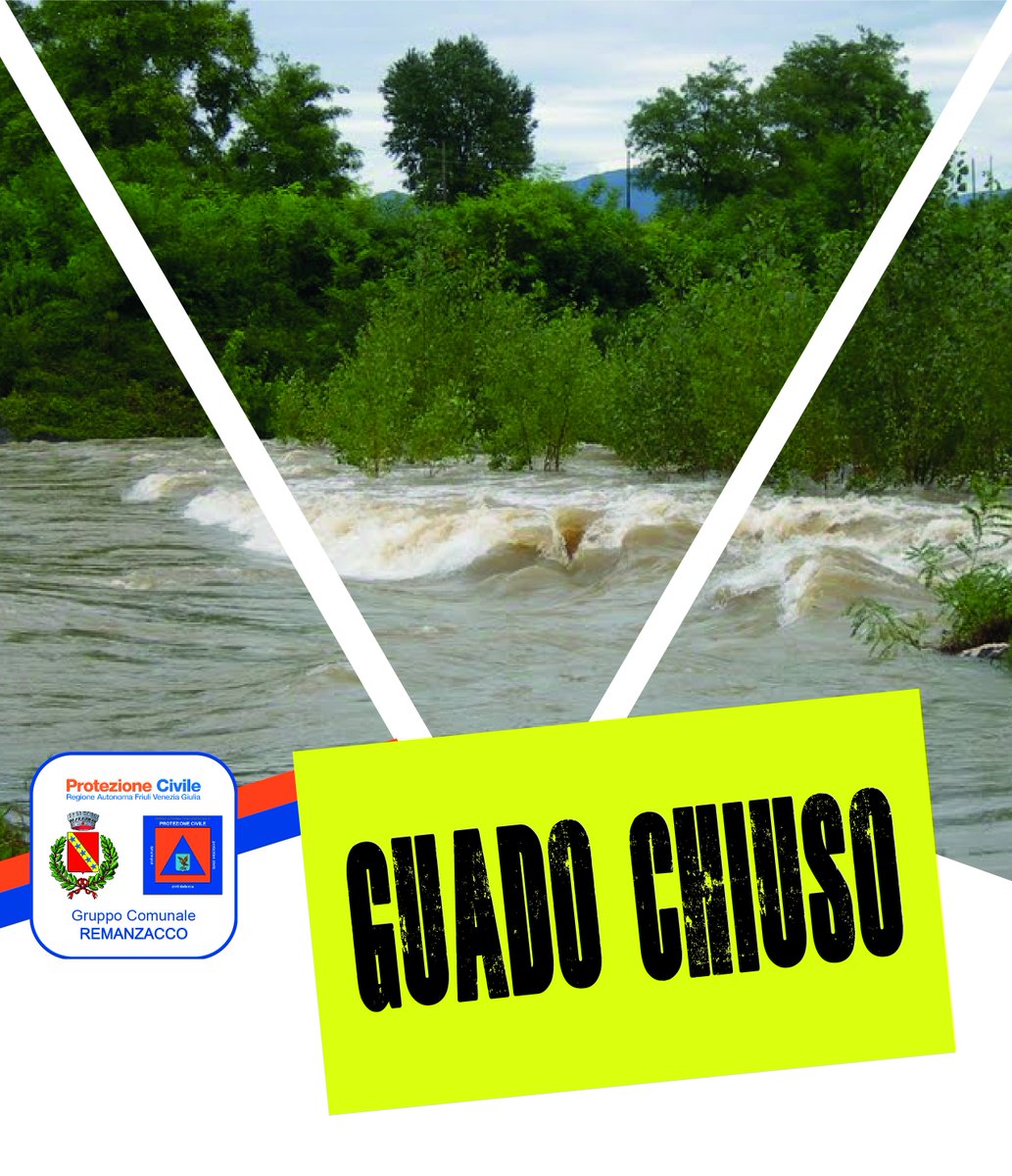 PCRemanzacco's tweet photo. Si comunica che il #guado sul torrente #Malina, in località Magnis, è chiuso al #transito dopo le #piogge odierne.
@ProtCivReg_FVG #AvvisoRemanzacco #Remanzacco
#PCRemanzacco #SocialMediaCommunityFVG https://t.co/IpdRc7JPJd