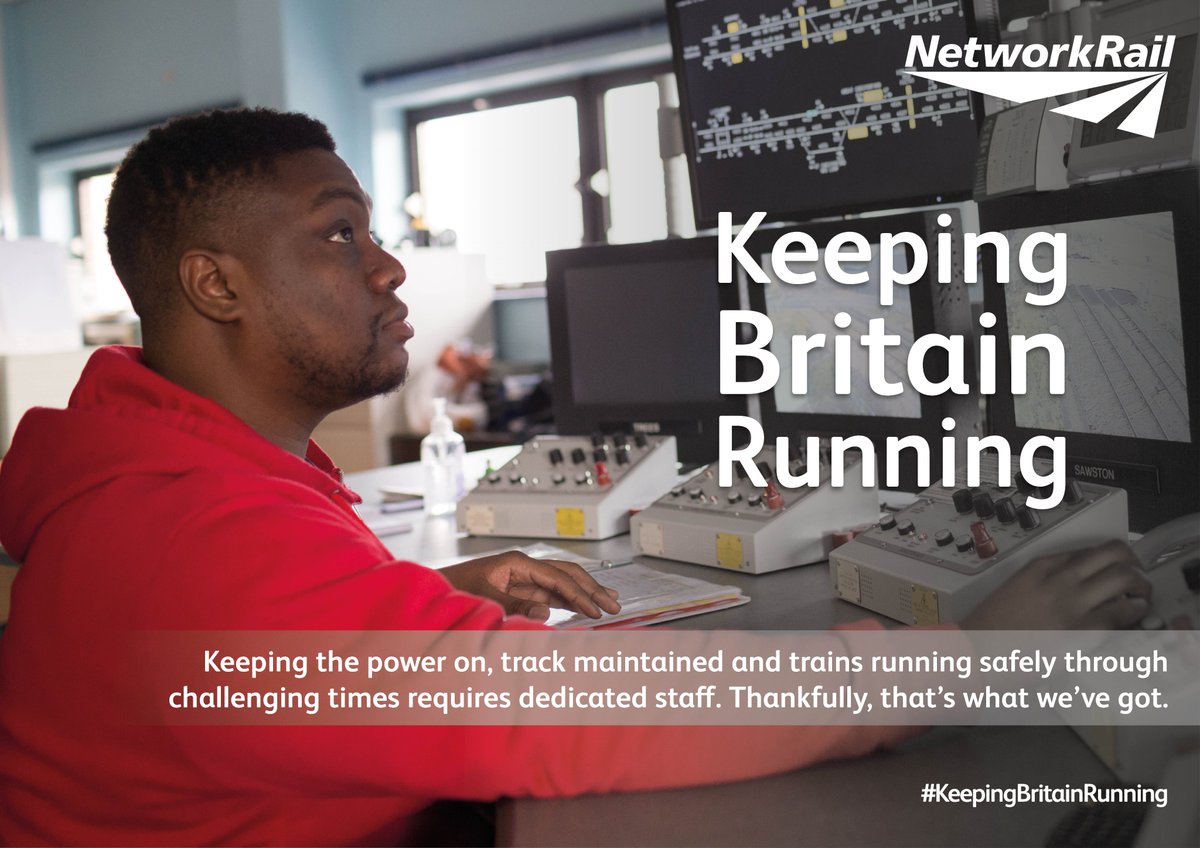 NetworkRailLST's tweet photo. 👏Our fantastic teams continue to work hard to keep trains running safely🚂 supporting the UK's fight against Coronavirus 🚉
#KeepingBritainRunning #Railwayfamily https://t.co/ZBuYI2BydW