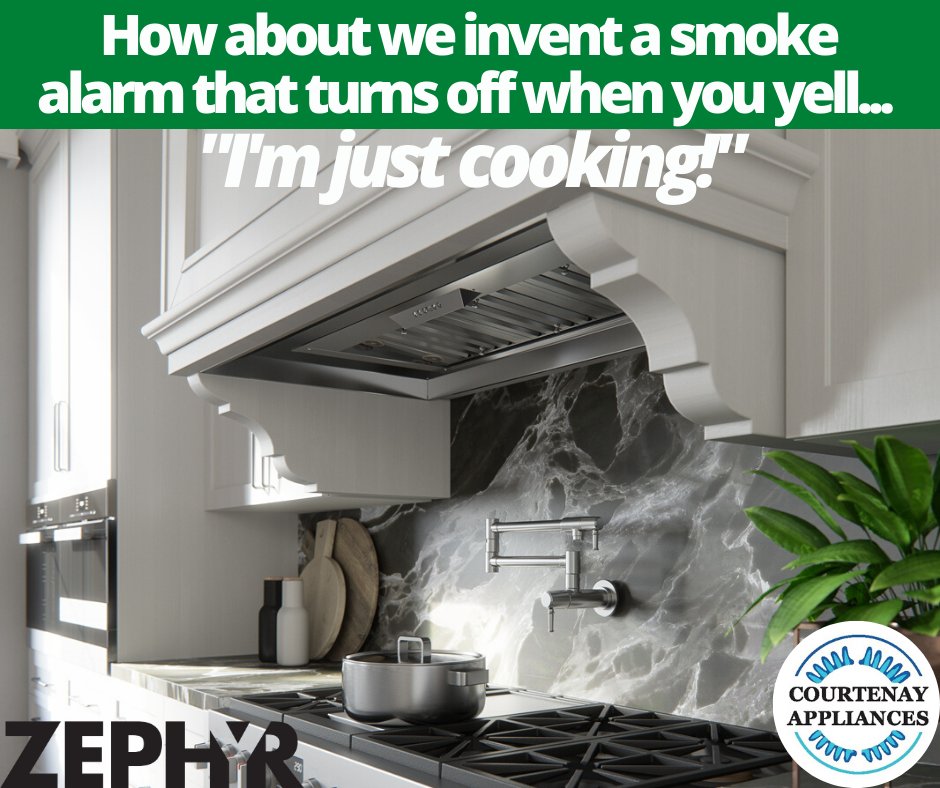luxappliances's tweet photo. Good thing #Zephyr is a high-powered, design-driven range hood so you can put the batteries into the smoke detector. The Tornado 3 motor has the power and beauty to take care of your grease and smoke. #hoods #extraction #beautyandfunction #shoplocal #comoxvalley #luxappliances https://t.co/TWfCo2dOWa