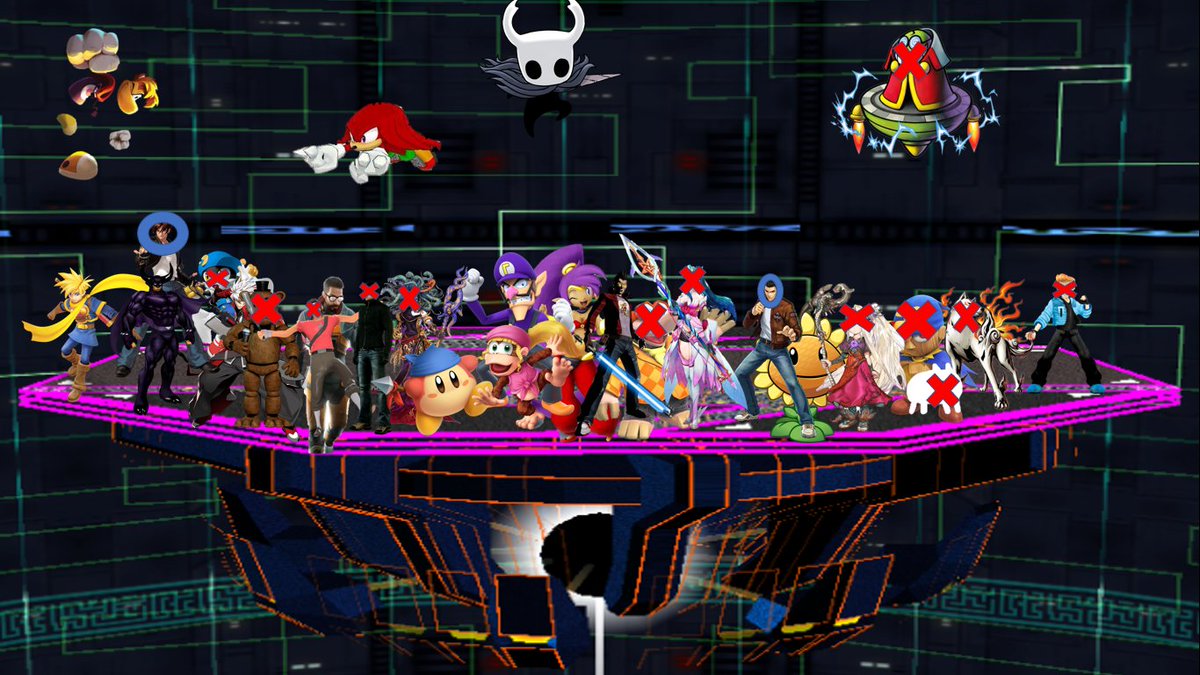 Dogman1199R's tweet photo. So, after going through Twitter, I've made a list of all the For Smash Accounts that have left.
X means that they have left, they are leaving soon, they haven't tweeted in a long time or stopped tweeting Smash stuff.
The blue circle shows people whose names I can't remeber. https://t.co/3d01xYJI71