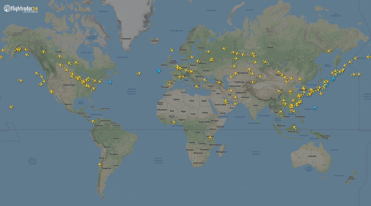 Of the 150 airborne 747s right now, 1/3 are flying to/from <a href="/ANCairport/">Anchorage Airport</a>. 

See all flights to/from ANC at flightradar24.com/airport/anc and track all 747s with aircraft filter code B74.