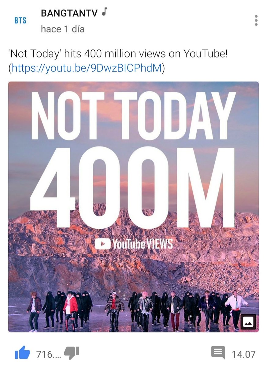 Lai2110's tweet photo. Yeiii @BTS_twt @YouTube #NotToday400M #bangtantv https://t.co/I31EHP9zwV