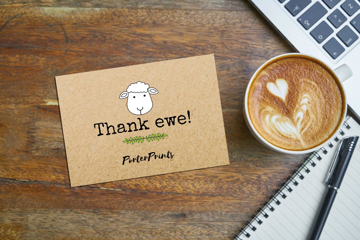 PorterPrints's tweet photo. Cute little custom 'Thank Ewe' cards, a nice gesture of thanks or a great addition to personalise any orders!

#StationeryDesign #StationeryDesigner #Designer #Stationery https://t.co/mVwGRi79wb