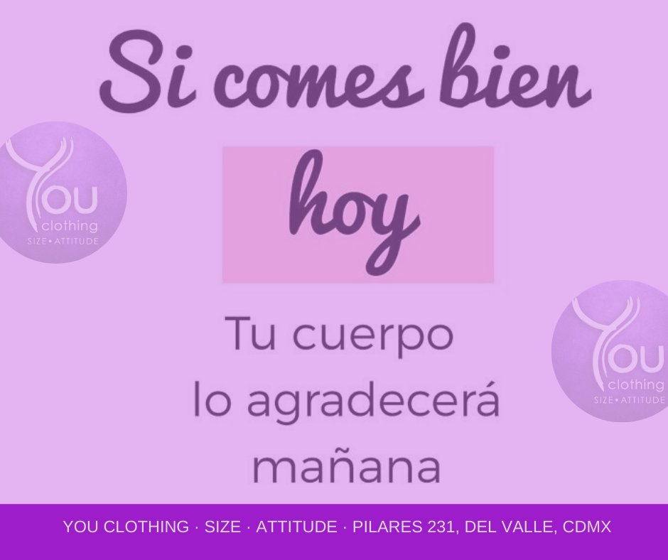 youclothing's tweet photo. En estos tiempos locos no descuidemos nuestra alimentación, puede ser que la ansiedad nos aceche y nos demos un gustito de vez en cuando pero, tratemos de cuidarnos la mayoría del tiempo
#Cuidate #Procurate #AlimentateSanamente #AmaTuCuerpo #BodyPositive #Autoestima #YouClothing https://t.co/eUdMZHDtQs