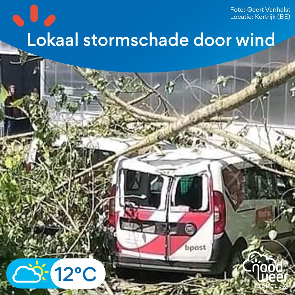 NoodweerBenelux's tweet image. Regio van #Kortrijk heeft lokaal #windschade te pakken door de felle #wind. Vanmiddag en vooral vanavond zien we de #wind heel geleidelijk in kracht afnemen. #maandag #nwbnlx