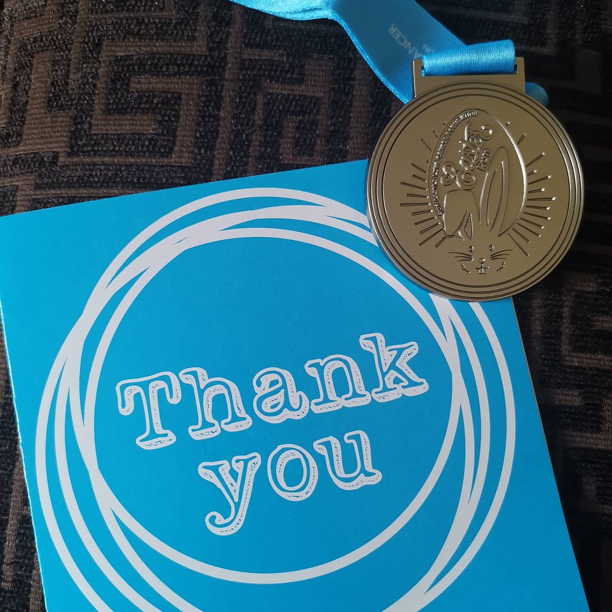 MindyTimney's tweet image. The latest virtual run medal Roy Castle lung cancer foundation Easter run. Thank you so much for the handwritten card @Roy_Castle_Lung