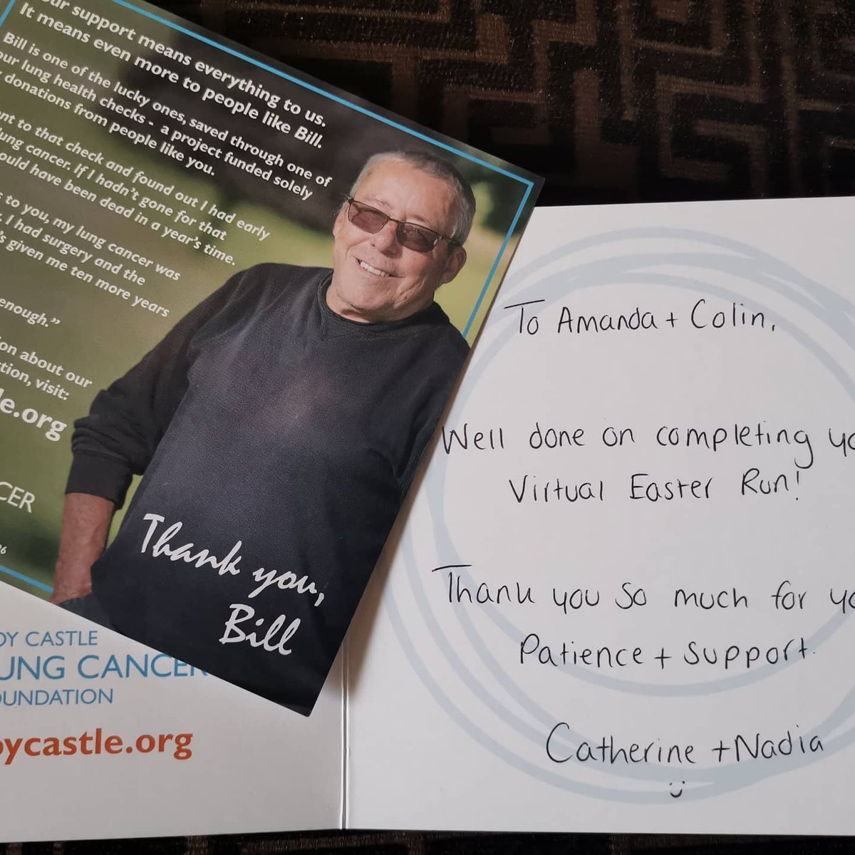MindyTimney's tweet image. The latest virtual run medal Roy Castle lung cancer foundation Easter run. Thank you so much for the handwritten card @Roy_Castle_Lung