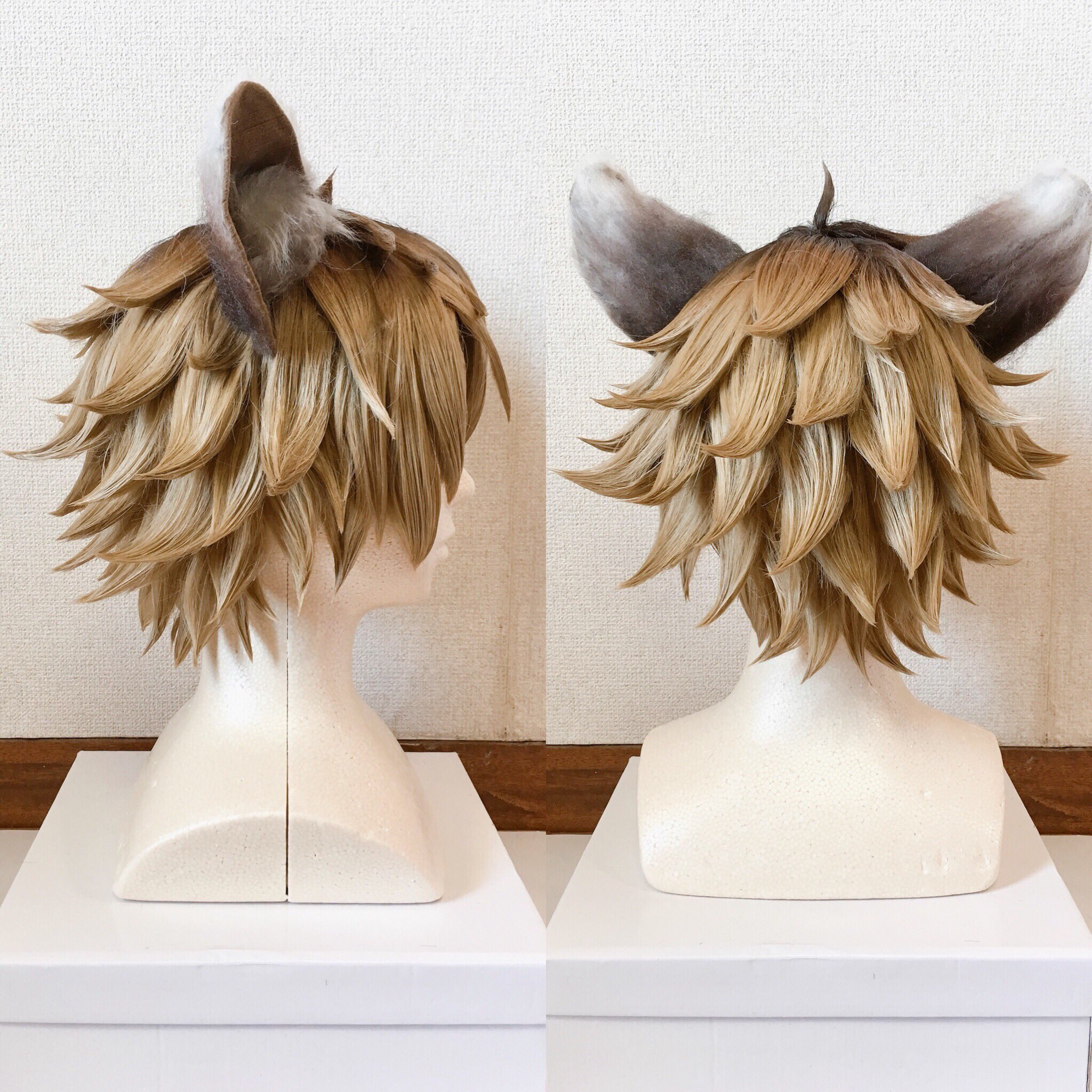 ツイステ ラギー・ブッチ 快く Dハロ コスプレウィッグ 耳付き ツイステ ラギー・ブッチ 快く Dハロ コスプレウィッグ 耳付き