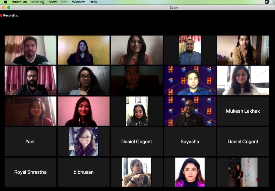 Anmolbasnyat08's tweet photo. Felt great to be part of the @DemolaInNepal Cycle. The four companies were Cogent Health, Part of F1Soft Group, Clock b Business Innovations, YoungInnovations and K2 Production.
#DemolaInNepal #Cycle2 #virtualsession #problemsolving #cocreation https://t.co/kqhiOmxZbd