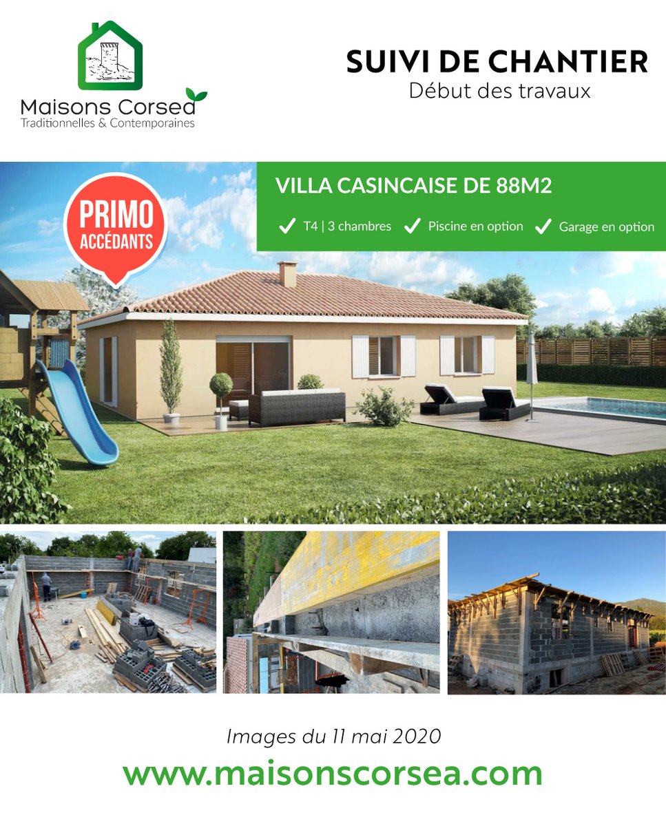 LaurenceVincig3's tweet photo. Chantier en cours 🏗
Une villa🏡 "Casincaise" ( ça tombe bien , c'est le nom de la région) sur la commune de Vescovato  pour notre jeune couple 👫de primo accédants
Renseignements: https://t.co/Df6bsPH8tU
#logement #corse https://t.co/4RjyEzI2Mb