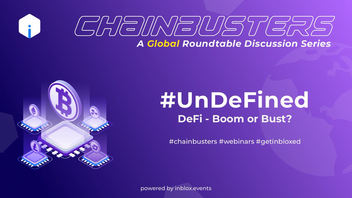 InbloxEvents's tweet photo. #Blog update
“Is it boom or bust for decentralized finance? ”
A concept note for a roundtable discussion on the present and future of the global #DeFi space
Medium Link : https://t.co/tPOiYKgOhP
#blogs #getinbloxed #Chainbusters https://t.co/oF8QMElFRM