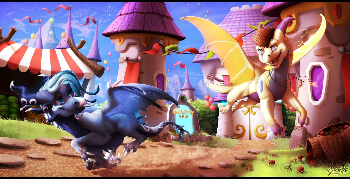 GoldeyWasHere's tweet photo. Classic Spyro themed commission I did in summer 2019 ๐บ
For @forgotten_halo and her friend.
#classicspyro #commision #goldeywashere https://t.co/iAgm2ejNAH