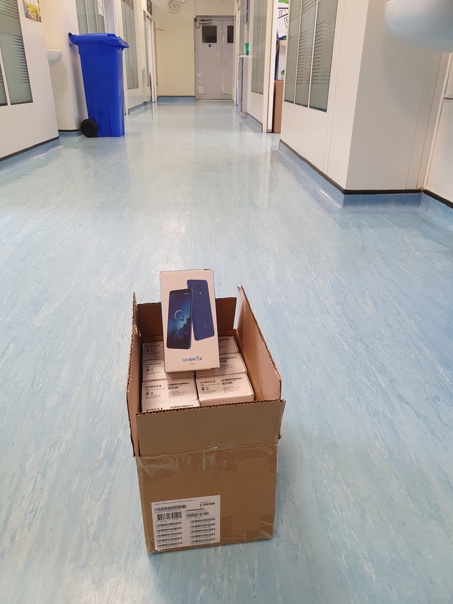 RNOHRIC's tweet photo. We received our first set of devices to help out with virtual visits for our patients @RNOHnhs A little box of goodies, which will make a huge difference all thanks to @help_force @Alter_Agency, alcatelmobileuk & @JacquiBarrett11 using #TabletsWithLove https://t.co/cQm7s5JM8c