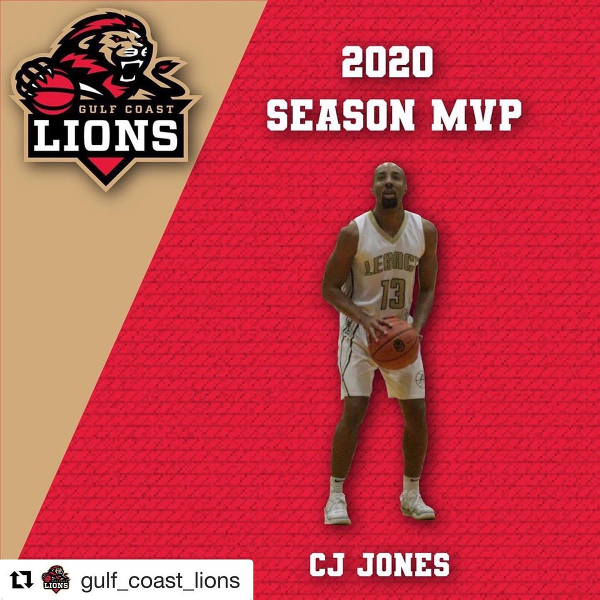 ❤️ seeing our teams recognizing great performers... #adifferentleague 
“Where the SPIRIT of the GAME LIVES”

 <a href="/GulfCoastLions/">Gulf Coast Lions</a> 
・・・
Our 2020 season got cut short, but we’re super proud of our MVP CJ Jones!
• @joneslife09 
Can’t wait until next year!!