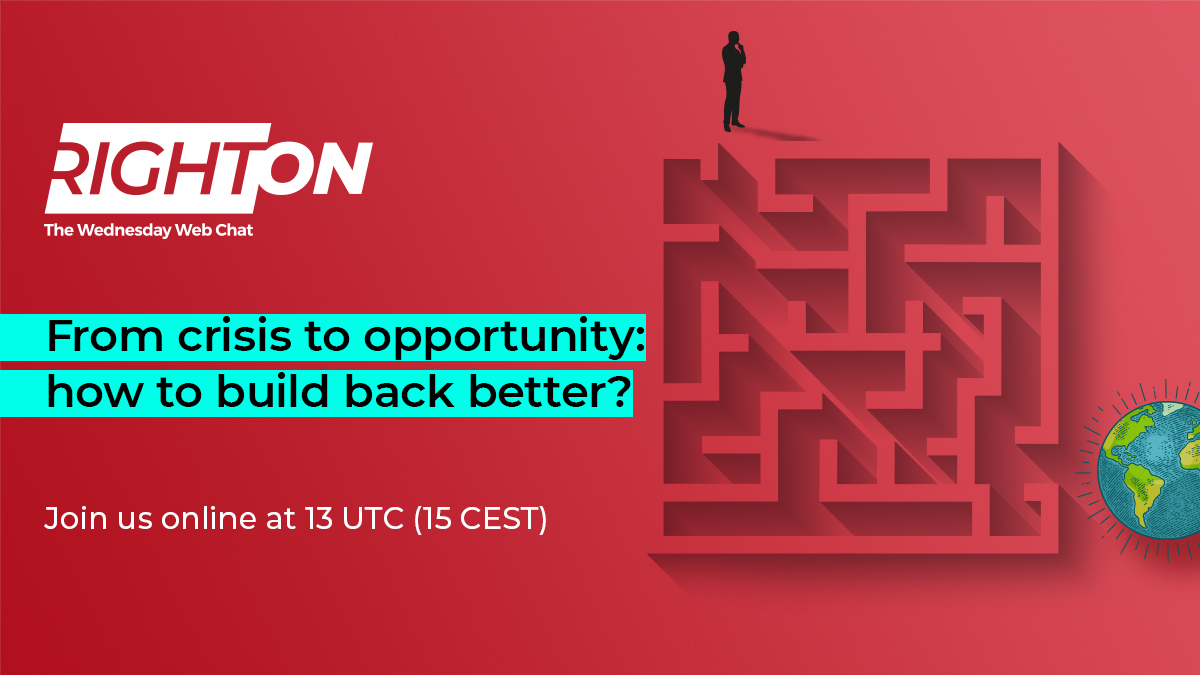 URGthinktank's tweet photo. From crisis to opportunity: How to build back better?
Join us this Wednesday for another #RightON #WeeklyWebChat with @marc_limon @elizabethocasey @DeSchutterO @SREnvironment on how to build a more sustainable and inclusive post-COVID society.
https://t.co/v1Bvw19wPY https://t.co/a9ICMzLLMF