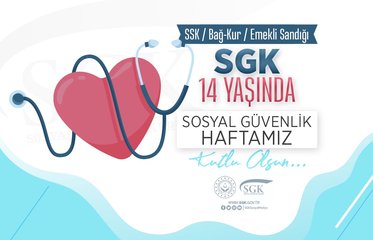 SGK 1⃣4⃣ YAŞINDA 

Sosyal Güvenlik Haftamız Kutlu Olsun

#SosyalGüvenlikHaftası